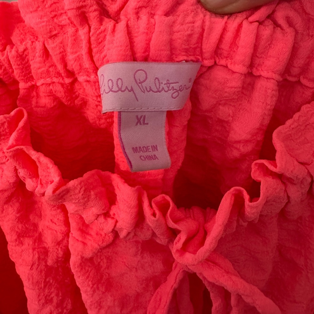 Lilly Pulitzer Coral/Pink Ruffled Tank Top - Picture 5 of 6